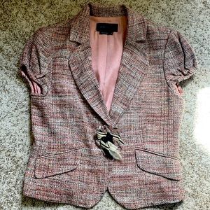 BCBG MAZ AZRIA Vintage tweed short blazer